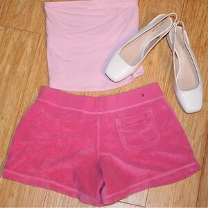 Tommy Hilfiger pink terry cloth shorts